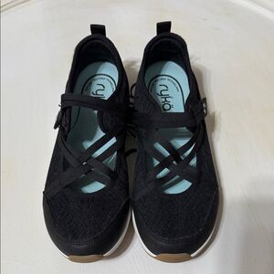 Ryka Women's Black and White Velcro Closure Athletic Shoes